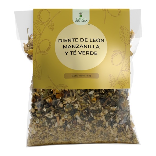 [1374] TÉ DIENTÉ DE LEÓN TÉ VERDE Y MANZANILLA 45 GRS LEMON COCHELL